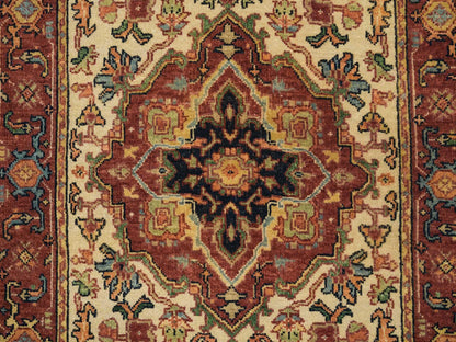 Heriz Heriz hand-knotted wool runner in Ivory & Red, 2'7" x 20' — SKU O065709 (view 5)