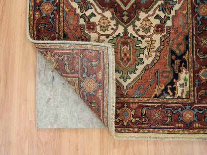 Heriz Heriz hand-knotted wool runner in Ivory & Red, 2'6" x 18' — SKU O065714 (view 3)
