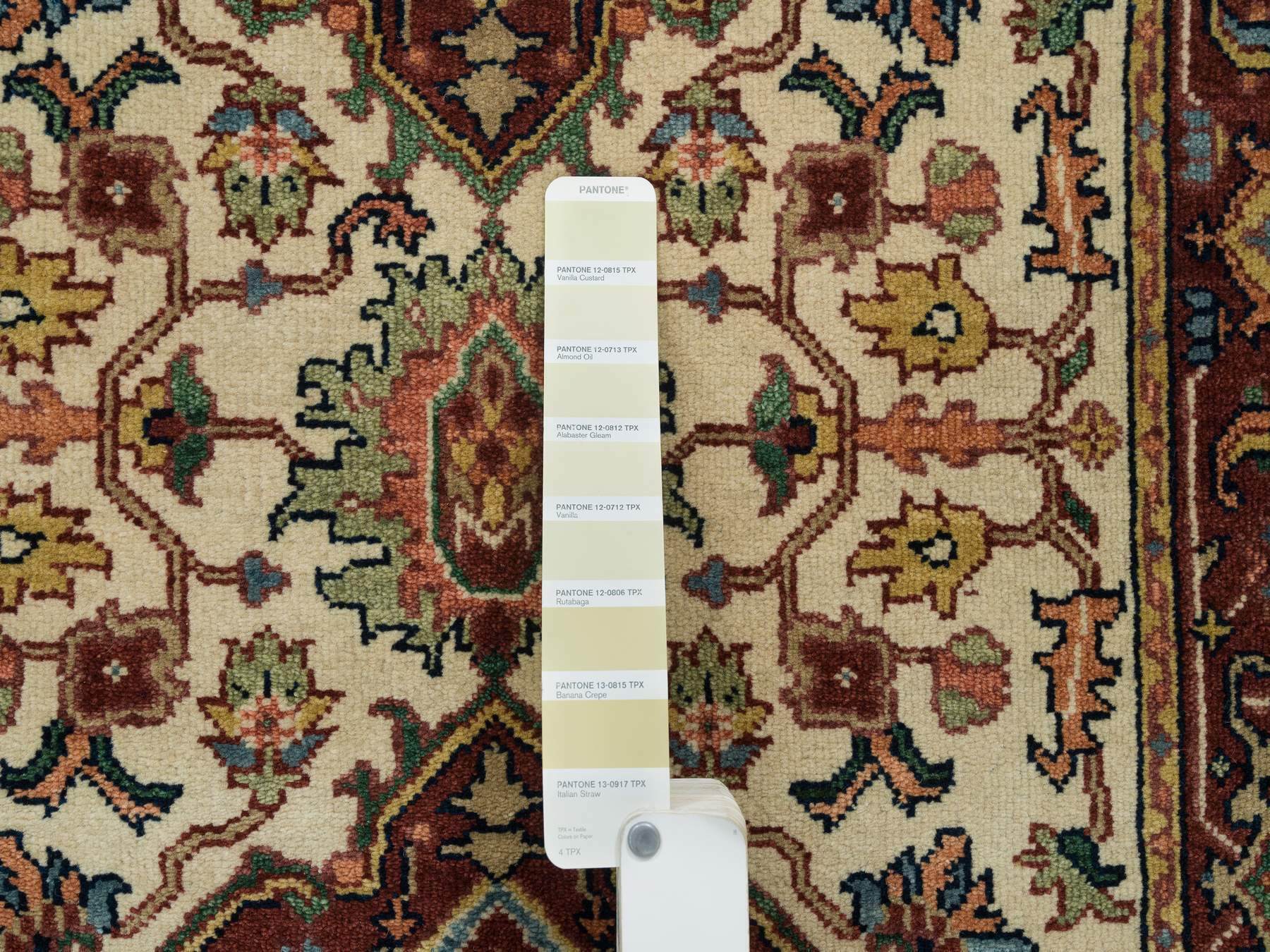 Heriz Heriz hand-knotted wool runner in Ivory & Red, 2'6" x 18' — SKU O065714 (view 4)