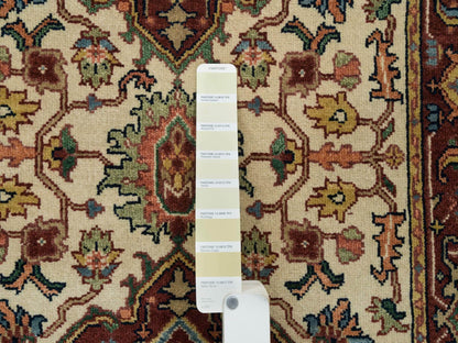 Heriz Heriz hand-knotted wool runner in Ivory & Red, 2'6" x 18' — SKU O065714 (view 4)