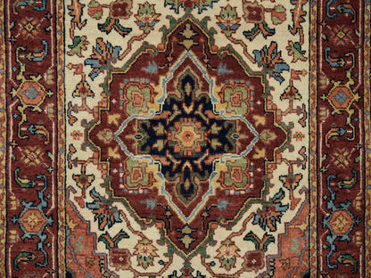 Heriz Heriz hand-knotted wool runner in Ivory & Red, 2'6" x 18' — SKU O065714 (view 5)