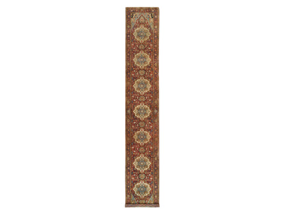 Heriz Heriz hand-knotted wool runner in Red, 2'7" x 16'2" — SKU O065721
