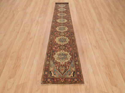 Heriz Heriz hand-knotted wool runner in Red, 2'7" x 16'2" — SKU O065721 (view 2)