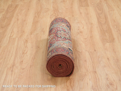 Heriz Heriz hand-knotted wool runner in Red, 2'7" x 16'2" — SKU O065721 (view 6)