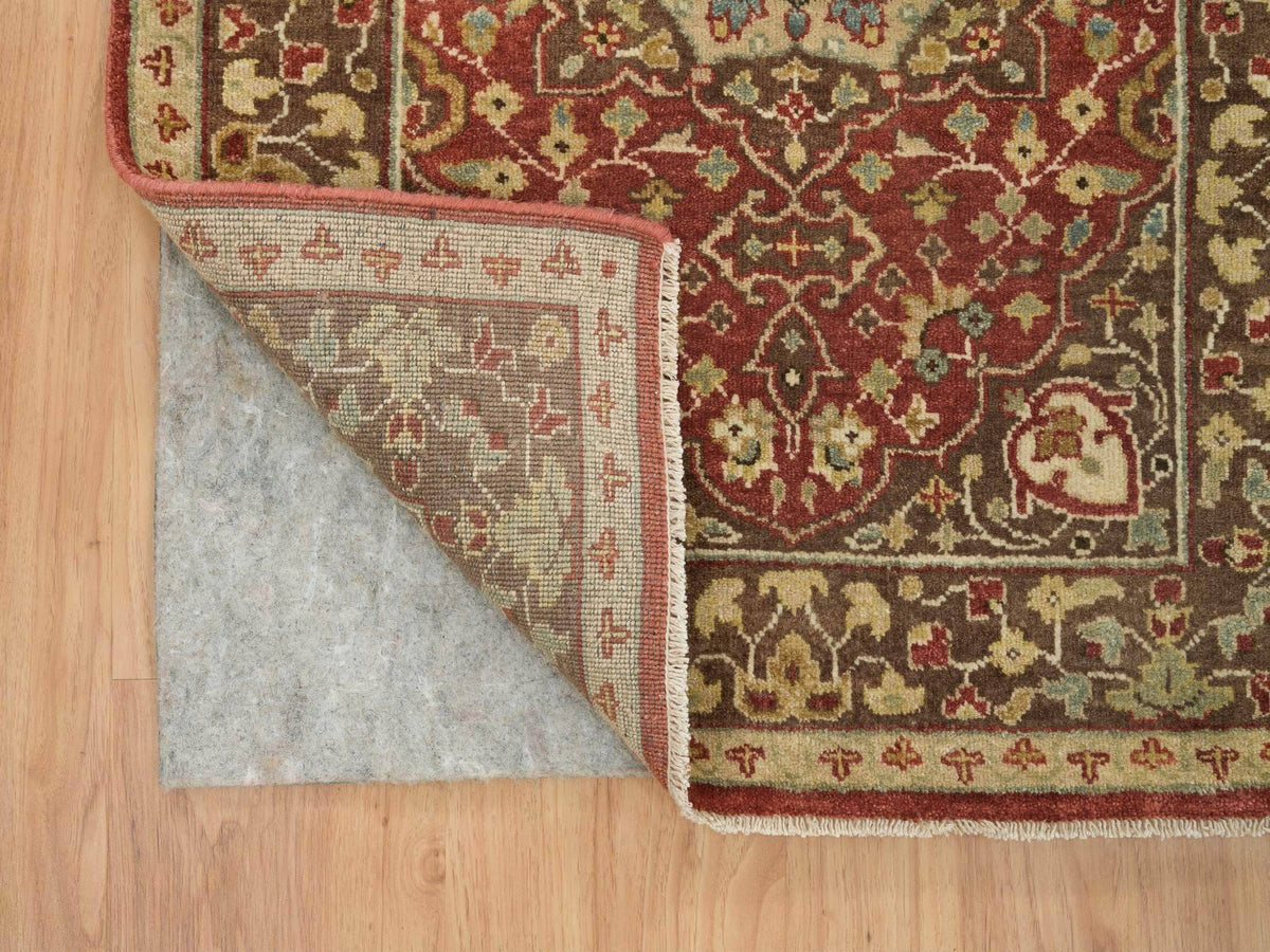 Tabriz Fine Oriental hand-knotted wool runner in Red & Brown, 2'7" x 20'1" — SKU O065729 (view 3)