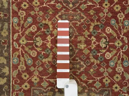 Tabriz Fine Oriental hand-knotted wool runner in Red & Brown, 2'7" x 20'1" — SKU O065729 (view 4)