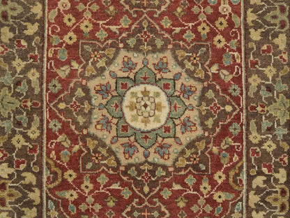 Tabriz Fine Oriental hand-knotted wool runner in Red & Brown, 2'7" x 20'1" — SKU O065729 (view 5)