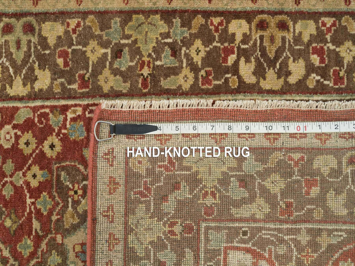 Tabriz Fine Oriental hand-knotted wool runner in Red & Brown, 2'7" x 20'1" — SKU O065729 (view 8)