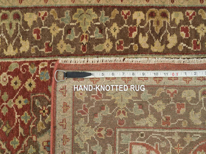 Tabriz Fine Oriental hand-knotted wool runner in Red & Brown, 2'7" x 20'1" — SKU O065729 (view 8)