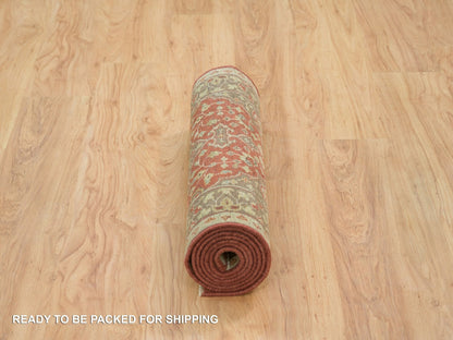Tabriz Fine Oriental hand-knotted wool runner in Red & Brown, 2'6" x 8'3" — SKU O065731 (view 6)