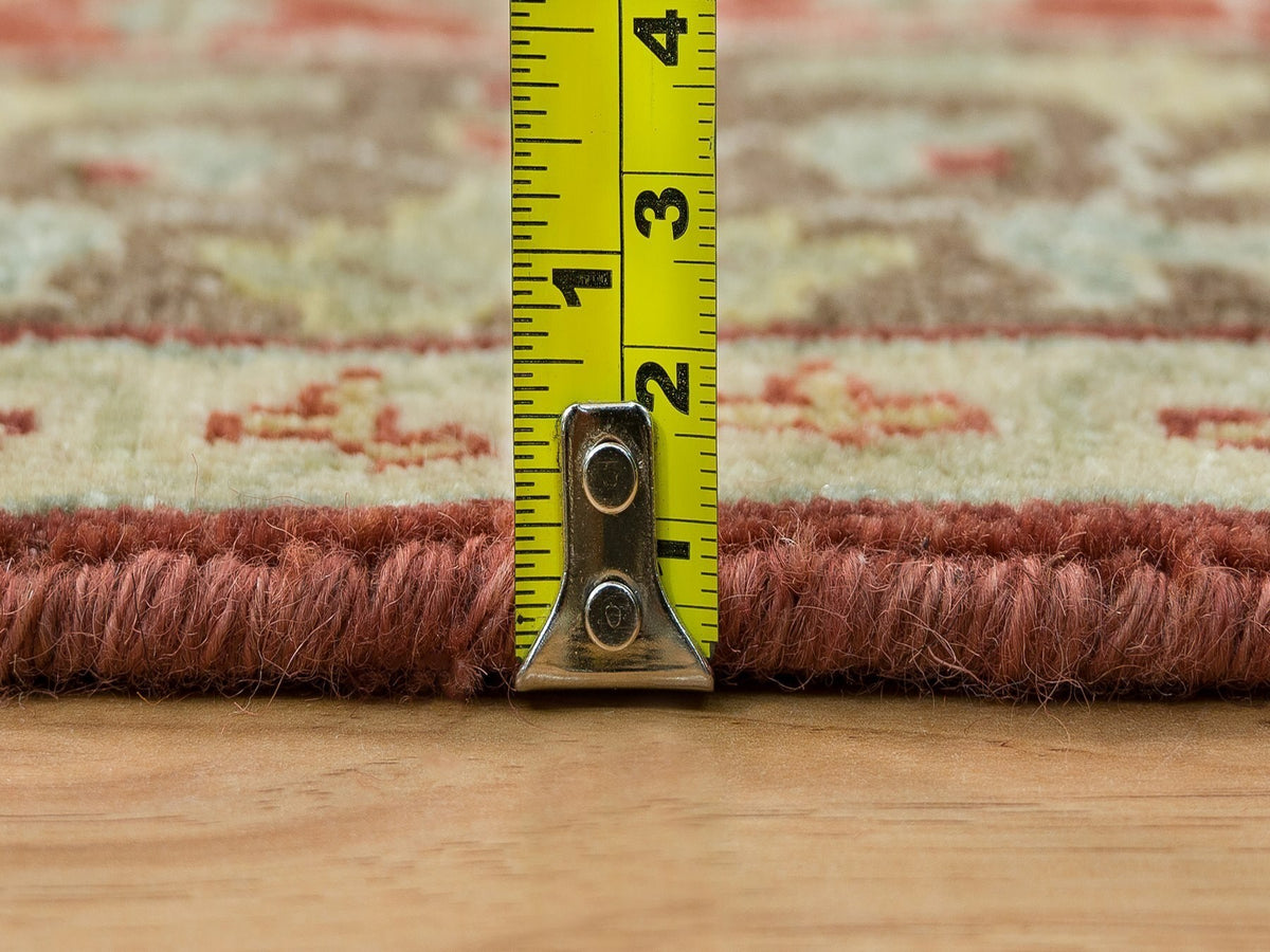 Tabriz Fine Oriental hand-knotted wool runner in Red & Brown, 2'6" x 8'3" — SKU O065731 (view 7)