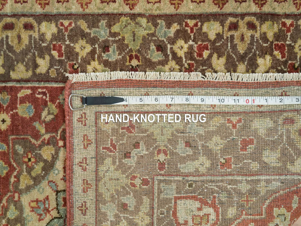 Tabriz Fine Oriental hand-knotted wool runner in Red & Brown, 2'6" x 8'3" — SKU O065731 (view 8)