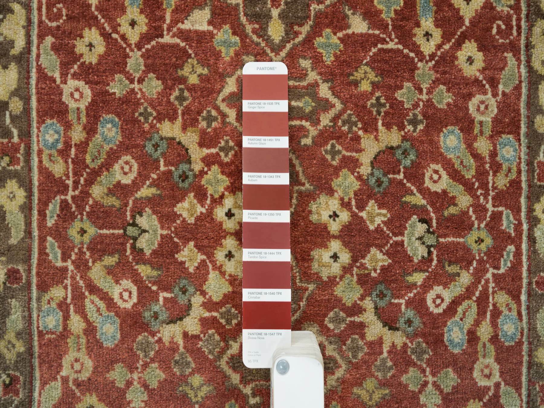 Tabriz Fine Oriental hand-knotted wool runner in Red & Brown, 2'6" x 8'3" — SKU O065733 (view 4)