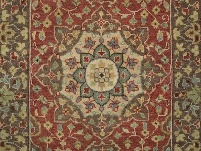 Tabriz Fine Oriental hand-knotted wool runner in Red & Brown, 2'6" x 8'3" — SKU O065733 (view 5)