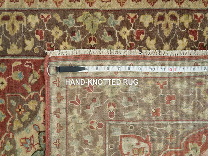 Tabriz Fine Oriental hand-knotted wool runner in Red & Brown, 2'6" x 8'3" — SKU O065733 (view 8)