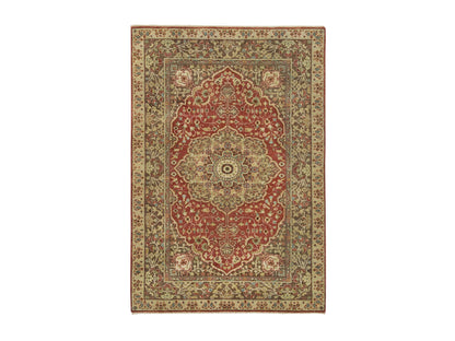 Tabriz Fine Oriental hand-knotted wool rug in Red & Brown, 4'2" x 6'1" — SKU O065746