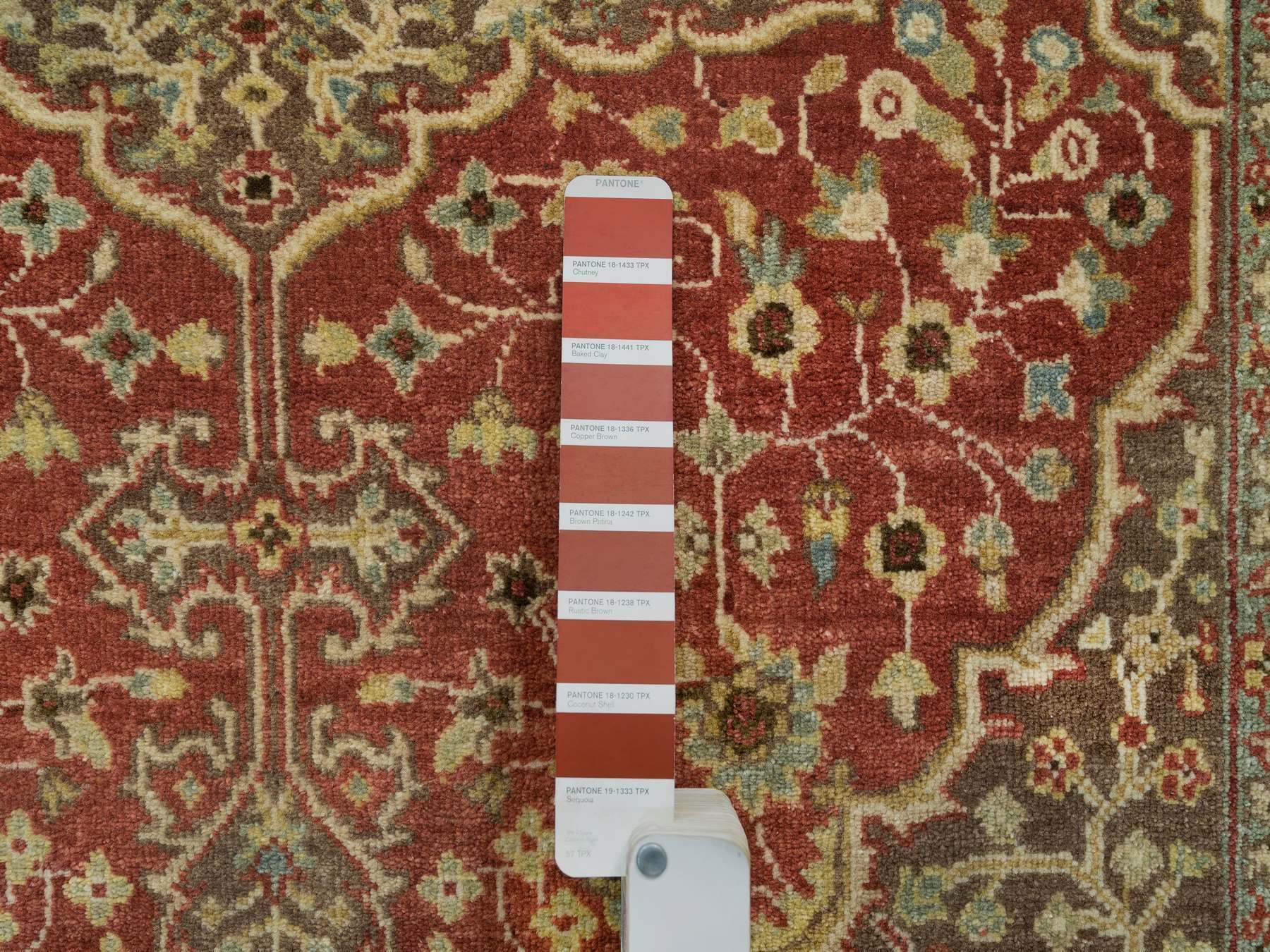 Tabriz Fine Oriental hand-knotted wool rug in Red & Brown, 4'2" x 6'1" — SKU O065746 (view 4)