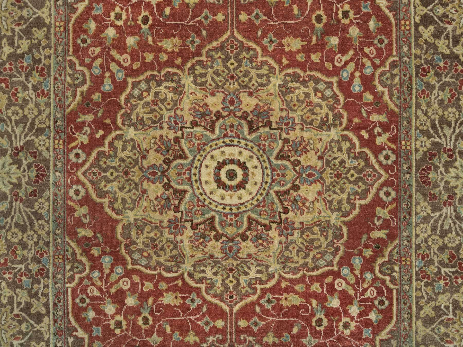 Tabriz Fine Oriental hand-knotted wool rug in Red & Brown, 4'2" x 6'1" — SKU O065746 (view 5)