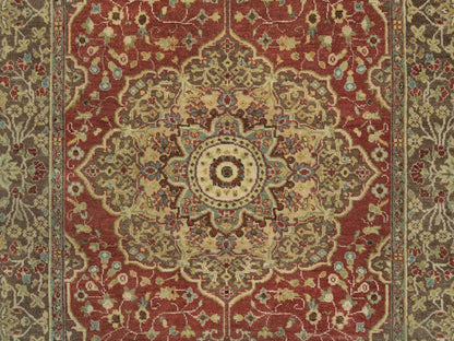 Tabriz Fine Oriental hand-knotted wool rug in Red & Brown, 4'2" x 6'1" — SKU O065746 (view 5)