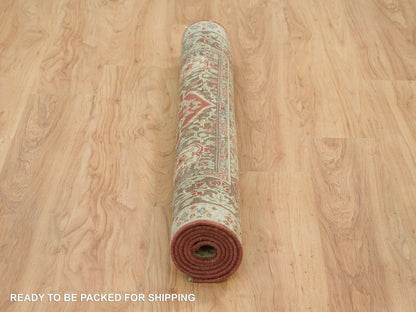 Tabriz Fine Oriental hand-knotted wool rug in Red & Brown, 4'2" x 6'1" — SKU O065746 (view 6)
