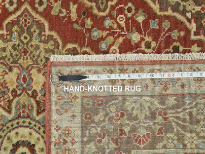 Tabriz Fine Oriental hand-knotted wool rug in Red & Brown, 4'2" x 6'1" — SKU O065746 (view 8)