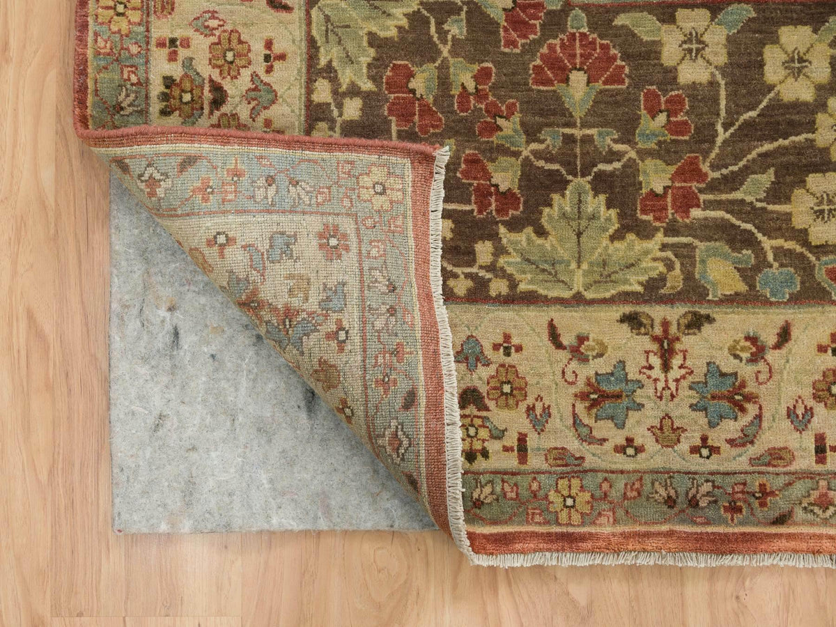 Tabriz Fine Oriental hand-knotted wool rug in Red & Brown, 12' x 15'2" — SKU O065753 (view 4)