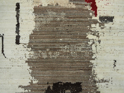 Gabbeh Modern / Contemporary hand-knotted wool rug in Ivory, 8'3" x 11'3" — SKU O065763 (view 8)