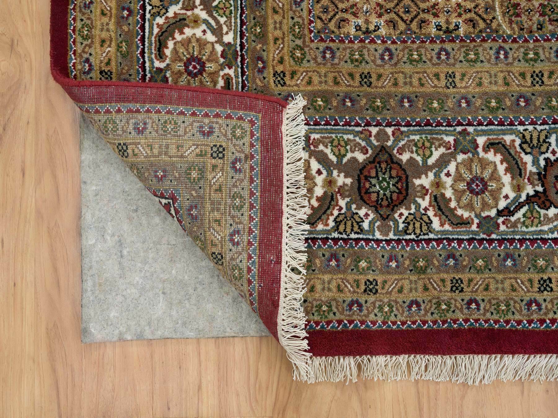 Tabriz Fine Oriental hand-knotted wool rug in Red & Porcelain Ivory, 10' x 13'10" — SKU O065769 (view 4)