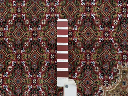 Tabriz Fine Oriental hand-knotted wool rug in Red & Porcelain Ivory, 10' x 13'10" — SKU O065769 (view 7)