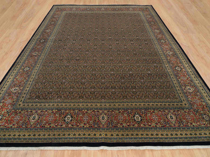 Black 11'11" x 15'3" Fine Oriental Hand knotted Wool Rug - Sku: O065791