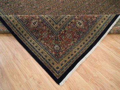 Black 11'11" x 15'3" Fine Oriental Hand knotted Wool Rug - Sku: O065791