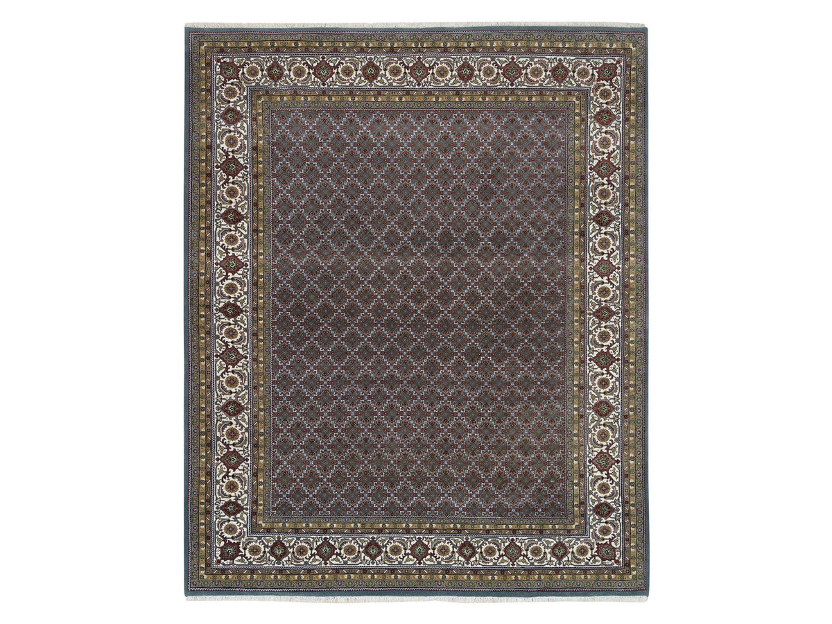 Herati Fine Oriental hand-knotted wool rug in Gray & Shadow White, 8'1" x 10' — SKU O065792