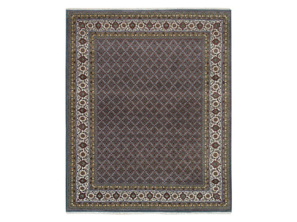 Herati Fine Oriental hand-knotted wool rug in Gray & Shadow White, 8'1" x 10' — SKU O065792
