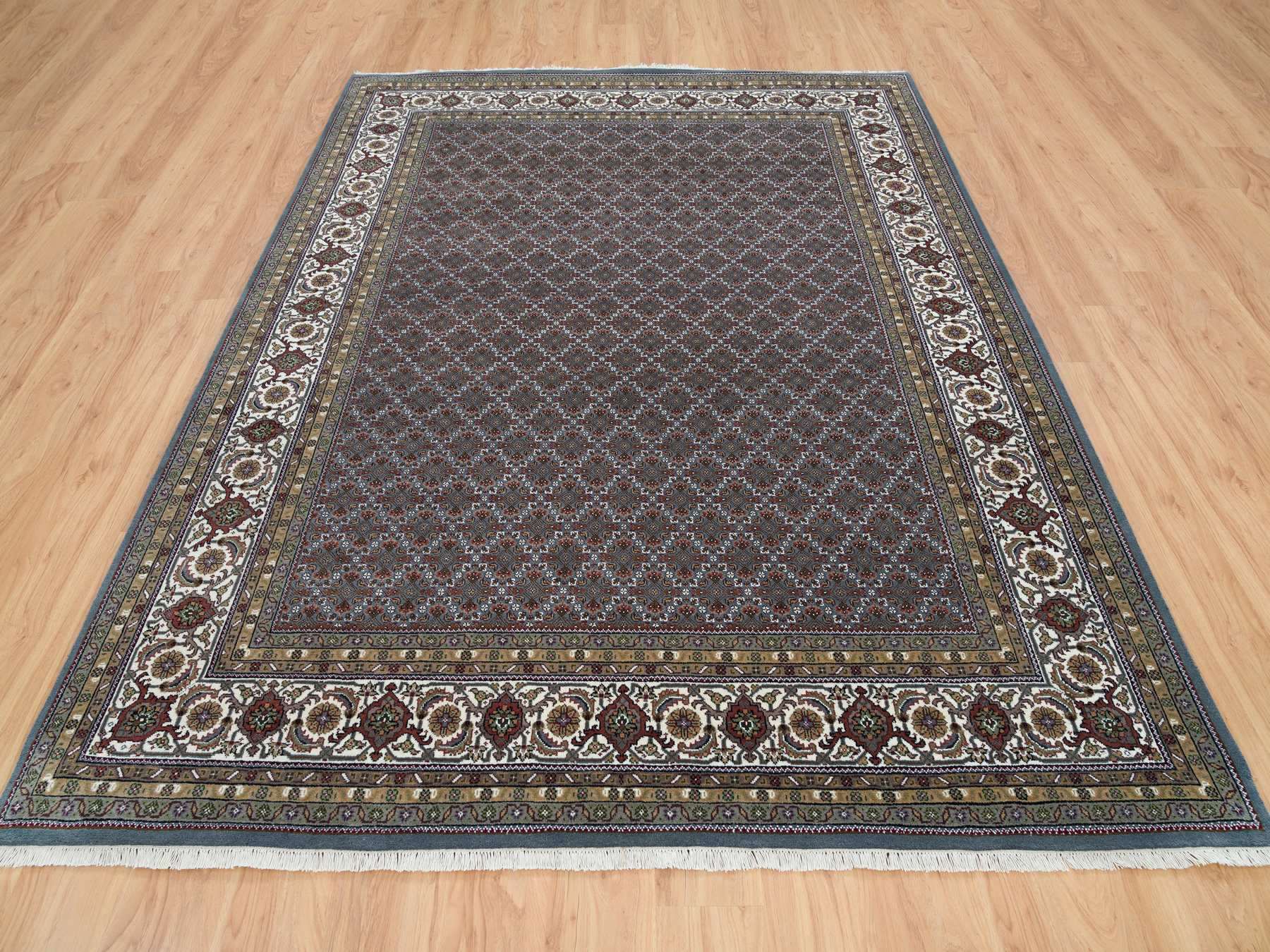 Herati Fine Oriental hand-knotted wool rug in Gray & Shadow White, 8'1" x 10' — SKU O065792 (view 2)