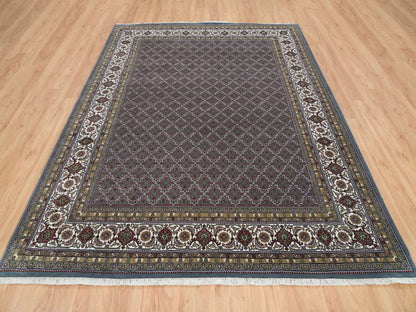 Herati Fine Oriental hand-knotted wool rug in Gray & Shadow White, 8'1" x 10' — SKU O065792 (view 2)