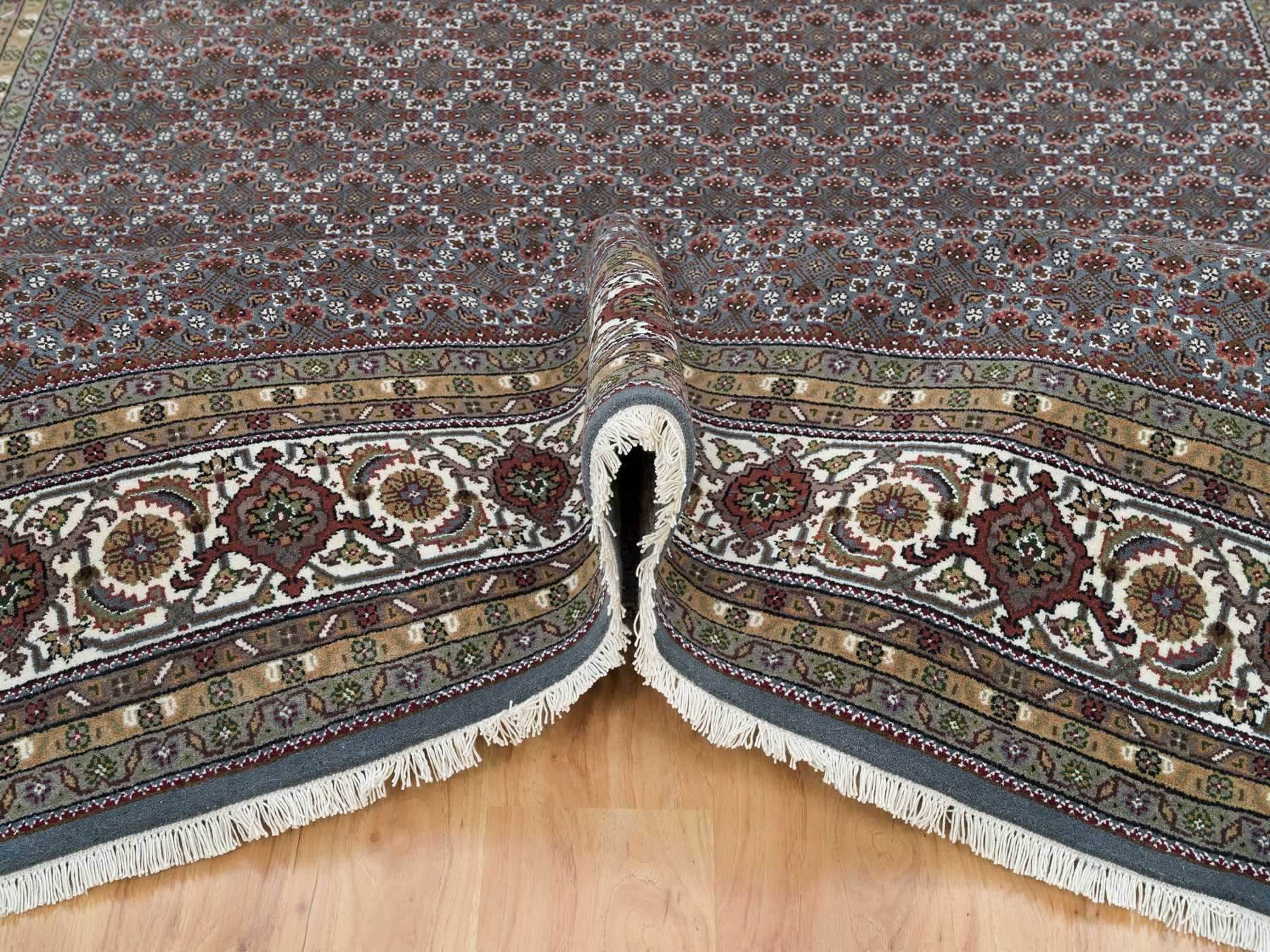 Herati Fine Oriental hand-knotted wool rug in Gray & Shadow White, 8'1" x 10' — SKU O065792 (view 5)