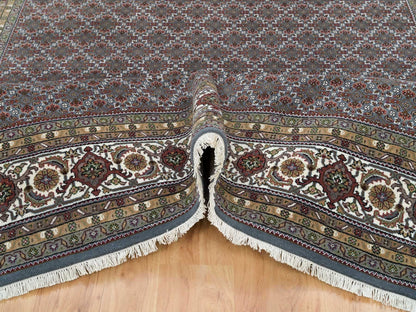 Herati Fine Oriental hand-knotted wool rug in Gray & Shadow White, 8'1" x 10' — SKU O065792 (view 5)