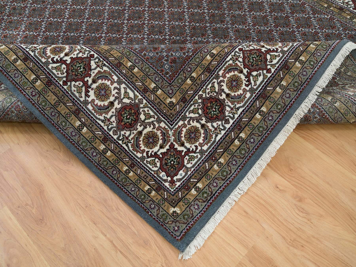 Herati Fine Oriental hand-knotted wool rug in Gray & Shadow White, 8'1" x 10' — SKU O065792 (view 6)