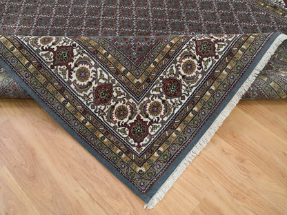 Herati Fine Oriental hand-knotted wool rug in Gray & Shadow White, 8'1" x 10' — SKU O065792 (view 6)
