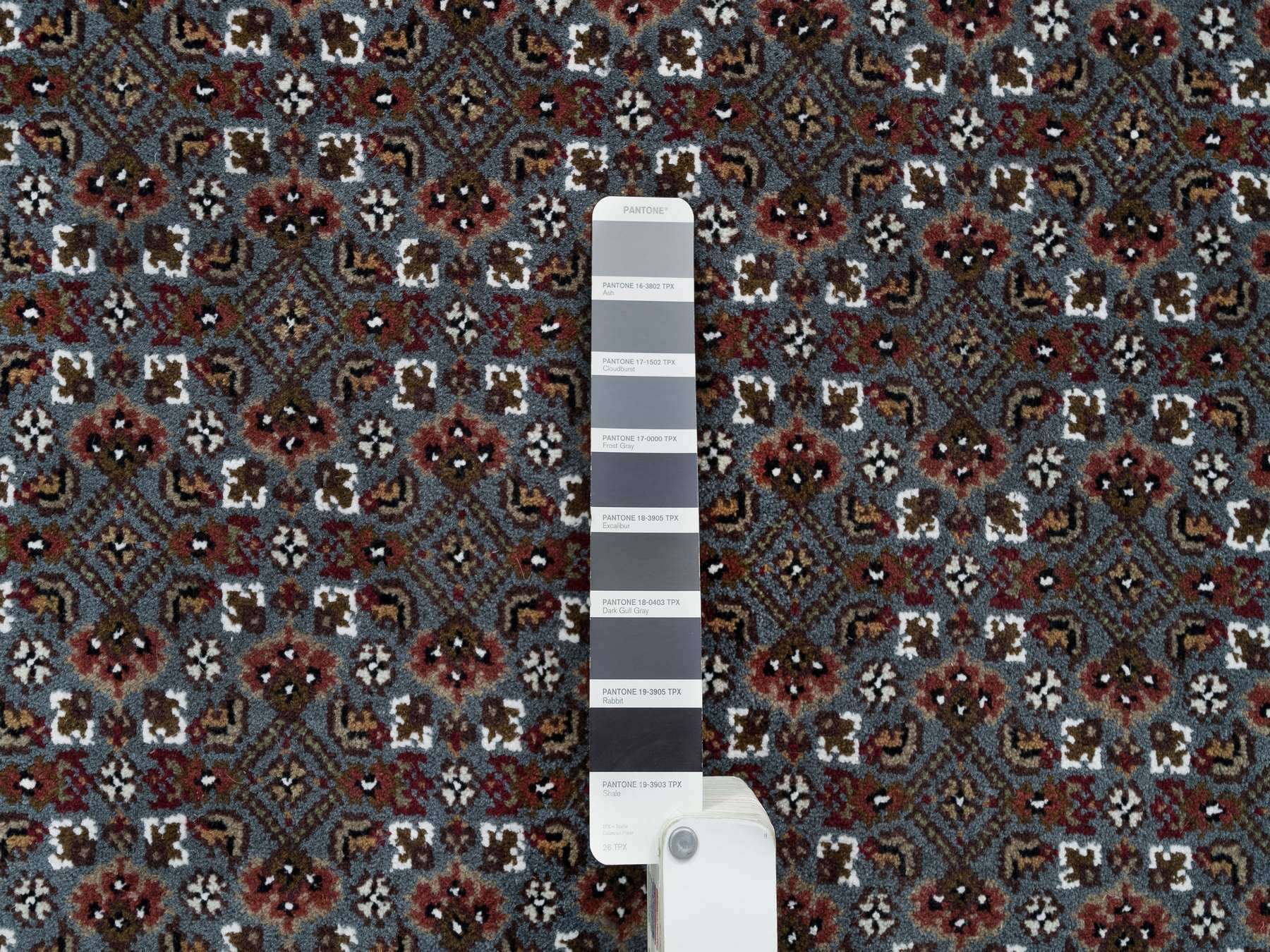 Herati Fine Oriental hand-knotted wool rug in Gray & Shadow White, 8'1" x 10' — SKU O065792 (view 7)