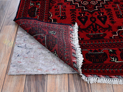 Tribal & Geometric hand-knotted wool rug in Red, 5' x 7' — SKU O0657 (view 3)