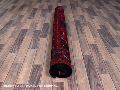 Tribal & Geometric hand-knotted wool rug in Red, 5' x 7' — SKU O0657 (view 5)