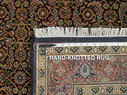 Black 4'1" x 6'3" Fine Oriental Hand knotted Wool Rug - Sku: O065803