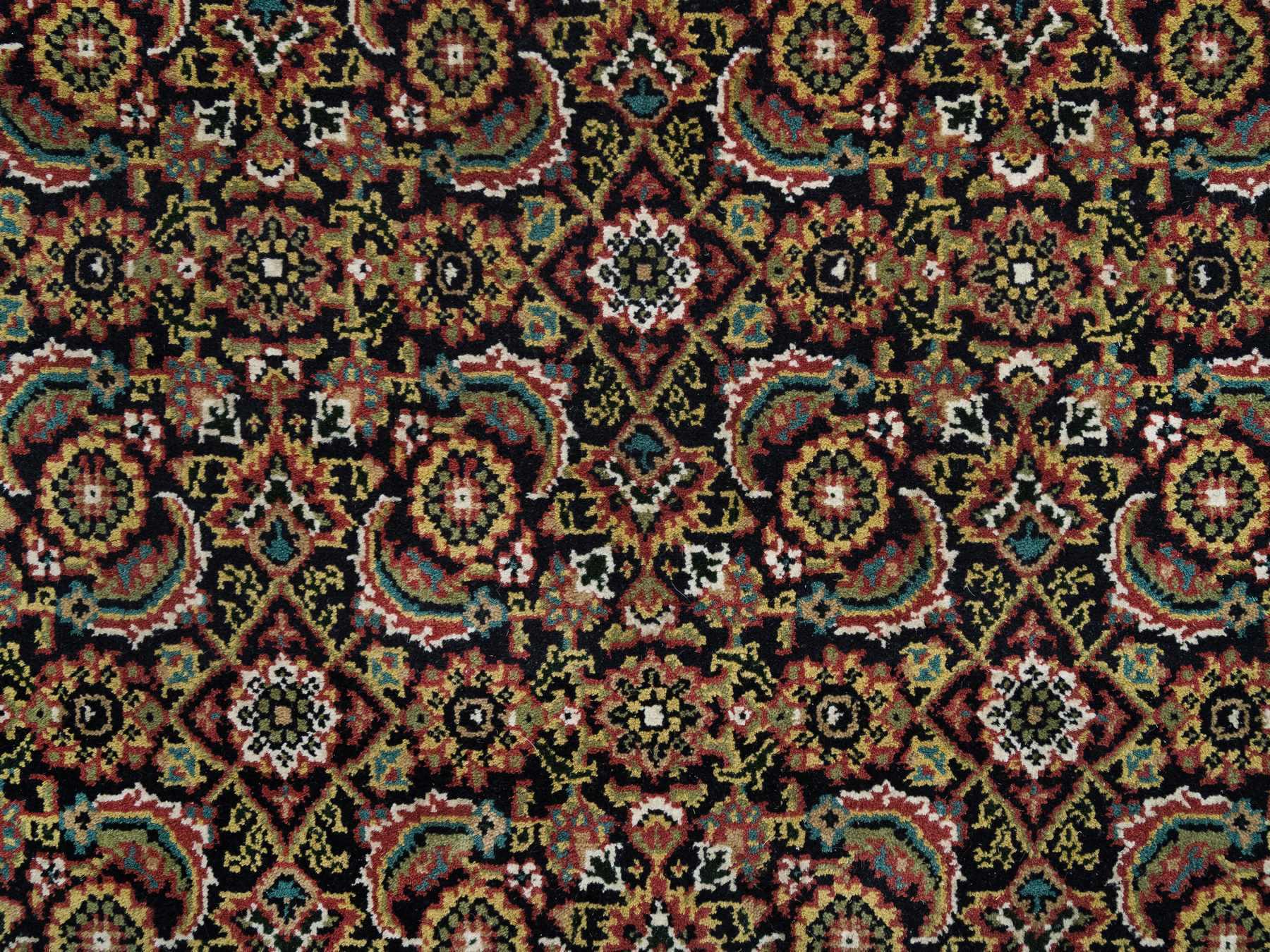 Herati Fine Oriental hand-knotted wool rug in Black & Sangria Red, 4'1" x 5'9" — SKU O065804 (view 5)