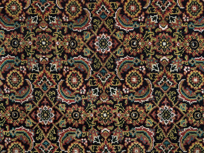 Herati Fine Oriental hand-knotted wool rug in Black & Sangria Red, 4'1" x 5'9" — SKU O065804 (view 5)