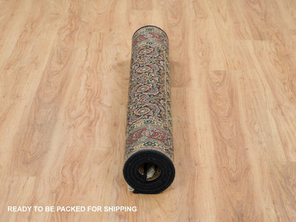 Black 4'1" x 5'9" Fine Oriental Hand knotted Wool Rug - Sku: O065804