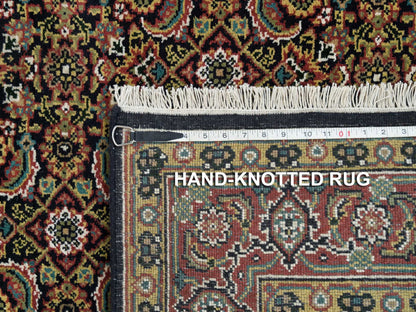 Black 4'1" x 5'9" Fine Oriental Hand knotted Wool Rug - Sku: O065804
