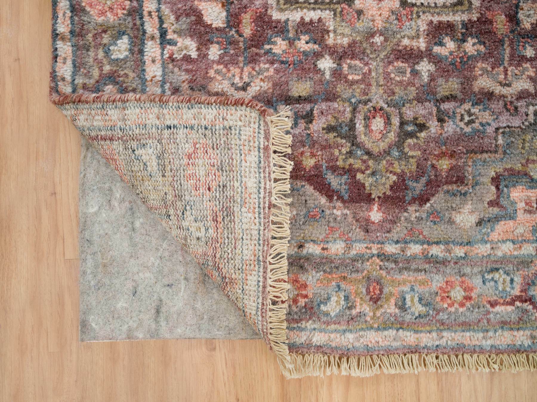 Heriz Tribal & Geometric hand-knotted wool runner in Red & Gray, 2'8" x 21'10" — SKU O065822 (view 3)
