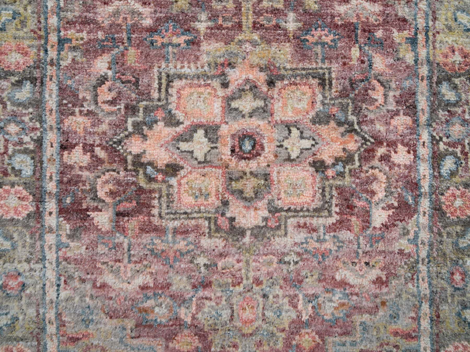 Heriz Tribal & Geometric hand-knotted wool runner in Red & Gray, 2'8" x 21'10" — SKU O065822 (view 5)