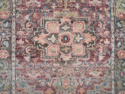 Heriz Tribal & Geometric hand-knotted wool runner in Red & Gray, 2'8" x 21'10" — SKU O065822 (view 5)